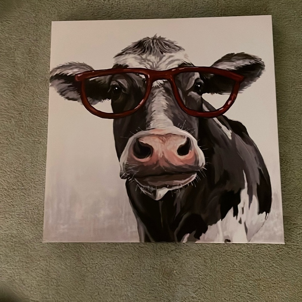 Vintage cow painting
